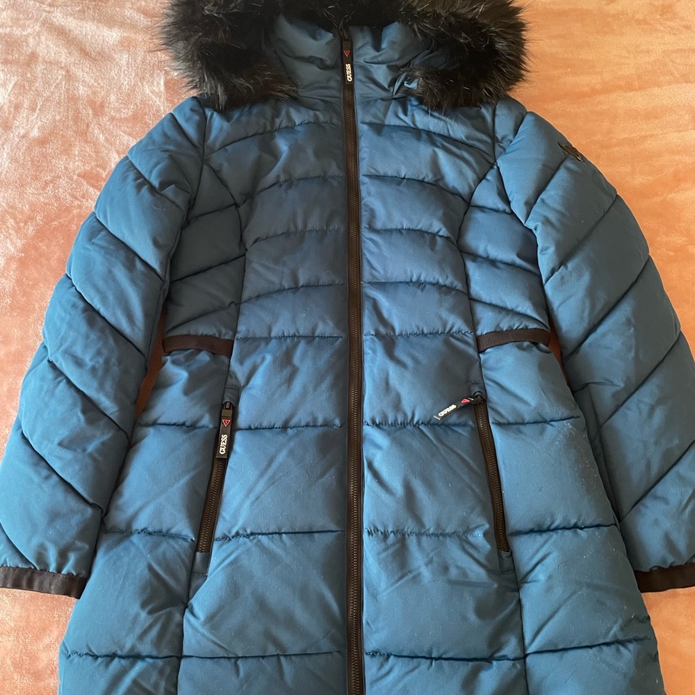 GUESS blue puffer coat